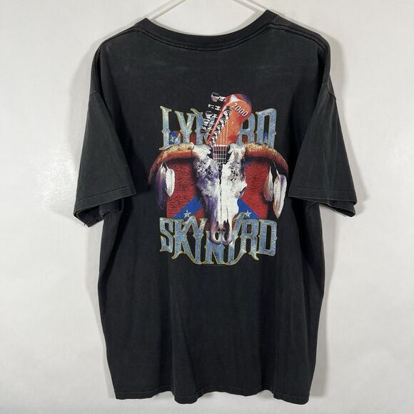 Vintage Lynyrd Skynyrd 1999/2000 Tour T Shirt XL Black Single Stitch Oneita - Picture 2 of 14